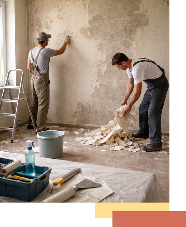 Снятие старых обоев в Губахе быстро и качественно