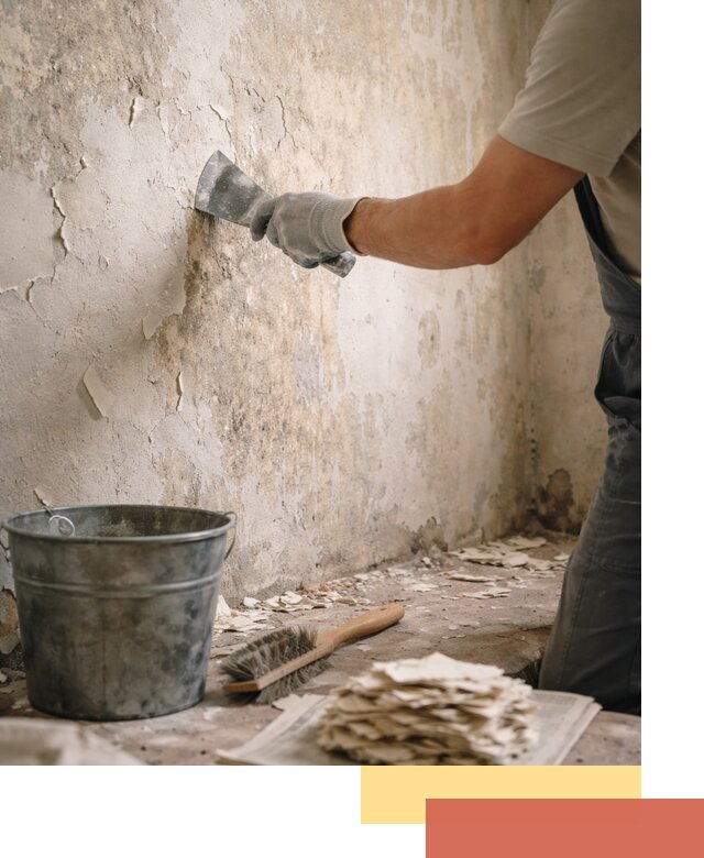 Удаление старой краски со стен в Губахе качественно и быстро