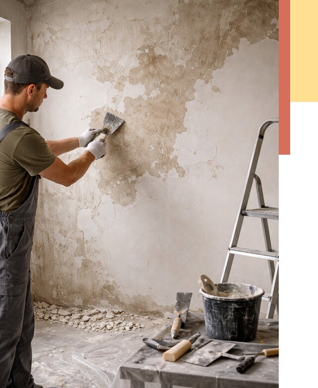 Снятие старой шпаклевки в Губахе от 1918 руб. — быстро и недорого | ОТДЕЛОЧНИК-Гбх