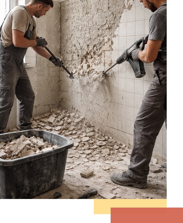 Демонтаж плитки со стен в Губахе быстро и аккуратно