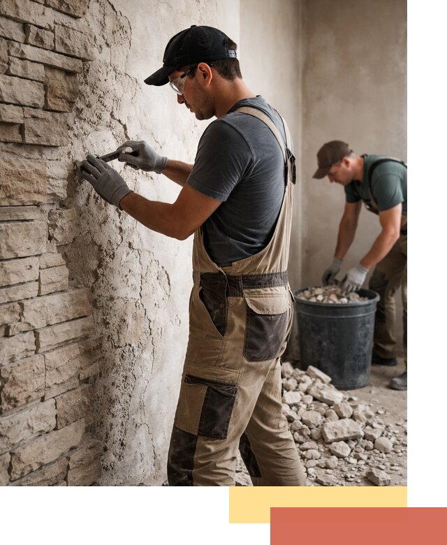 Демонтаж декоративного камня в Губахе профессионально и безопасно