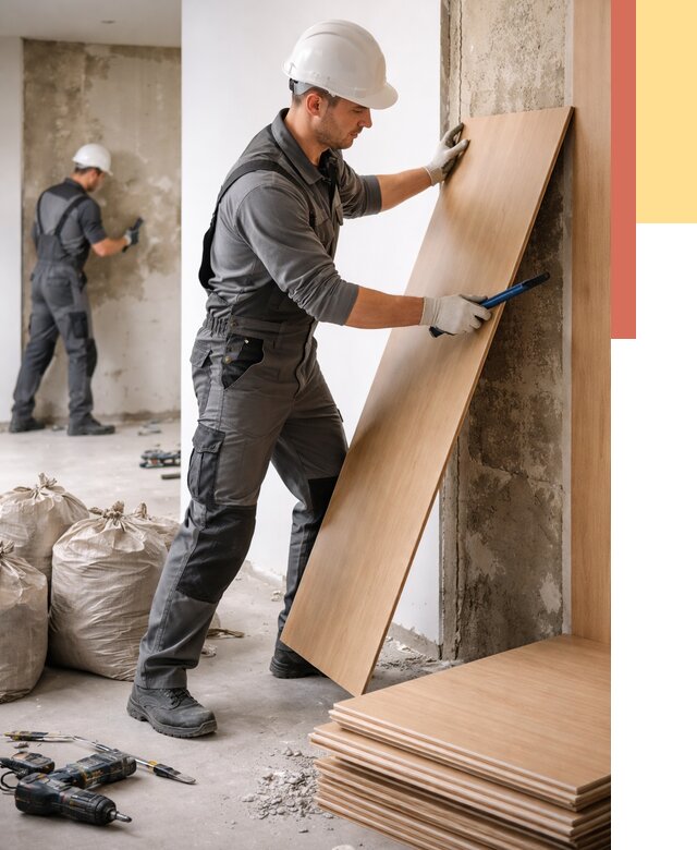 Демонтаж стеновых панелей в Губахе от 3628 руб. за м² быстро и недорого | ОТДЕЛОЧНИК-Гбх