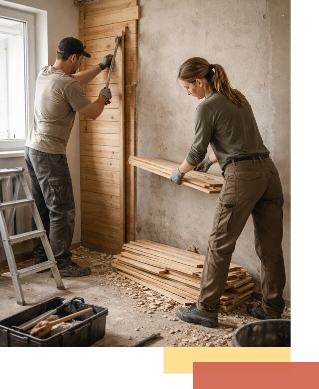 Демонтаж вагонки со стен в Губахе — профессиональный демонтаж