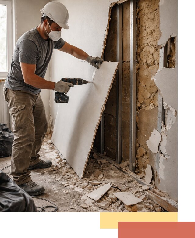 Демонтаж гипсокартона со стен в Губахе качественно и быстро