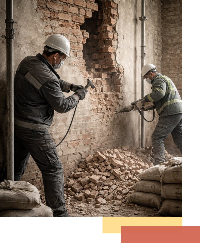 Демонтаж кирпичных стен в Губахе быстро и безопасно