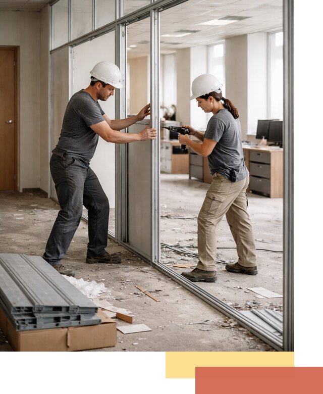 Демонтаж алюминиевых перегородок в Губахе быстро и аккуратно