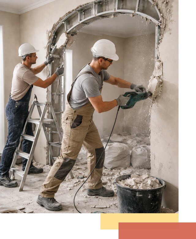 Демонтаж гипсокартонной арки в Губахе быстро и аккуратно