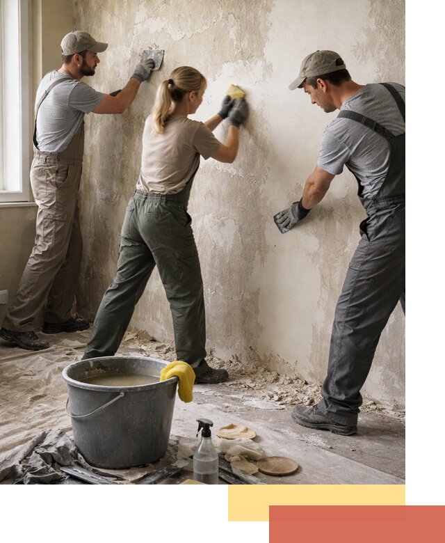 Очистка стен от клея и грунтовки в Губахе качественно и быстро