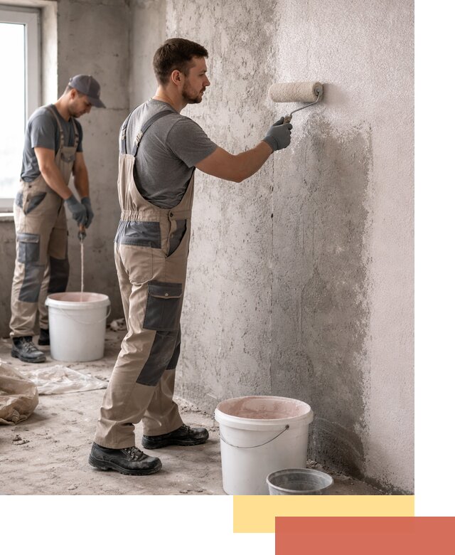 Нанесение бетоноконтакта на стены в Губахе для последующей отделки