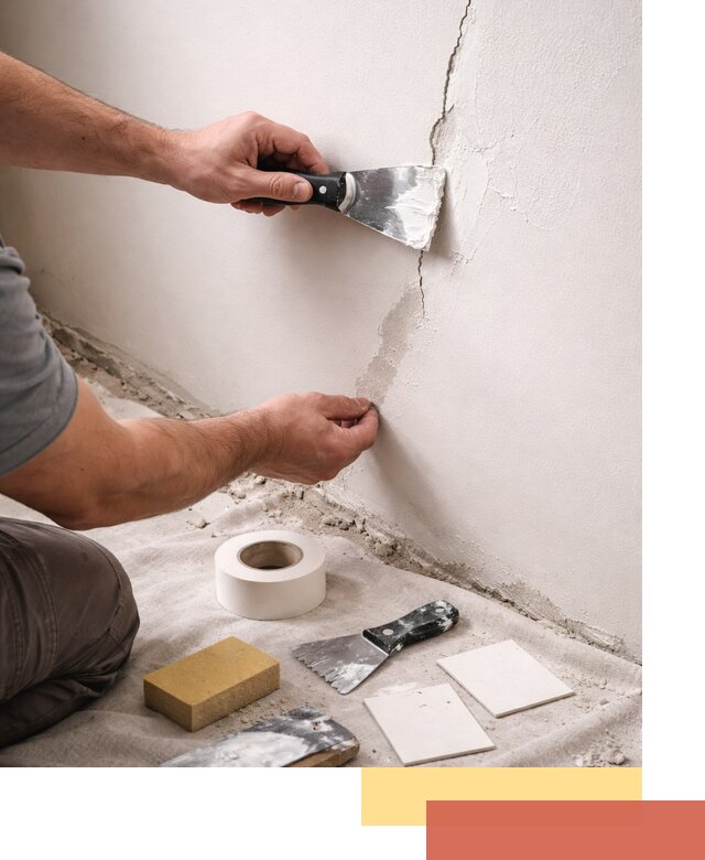 Заделка трещин и сколов в стенах и потолках в Губахе