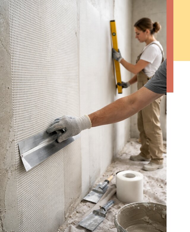 Армирование стен стеклосеткой в Губахе от 3317 руб. под ключ | ОТДЕЛОЧНИК-Гбх