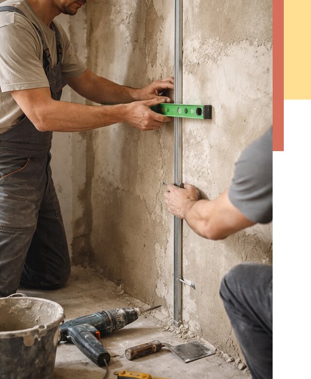 Установка штукатурных маяков в Губахе от 7256 руб. — быстро и недорого | ОТДЕЛОЧНИК-Гбх