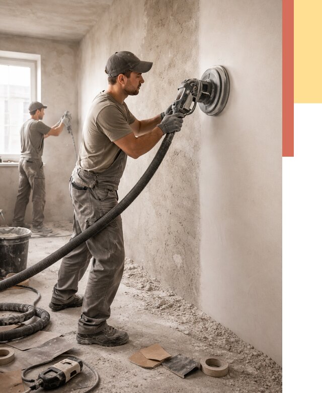 Шлифовка стен в Губахе от 1244 руб/м2 — быстро и недорого | ОТДЕЛОЧНИК-Гбх