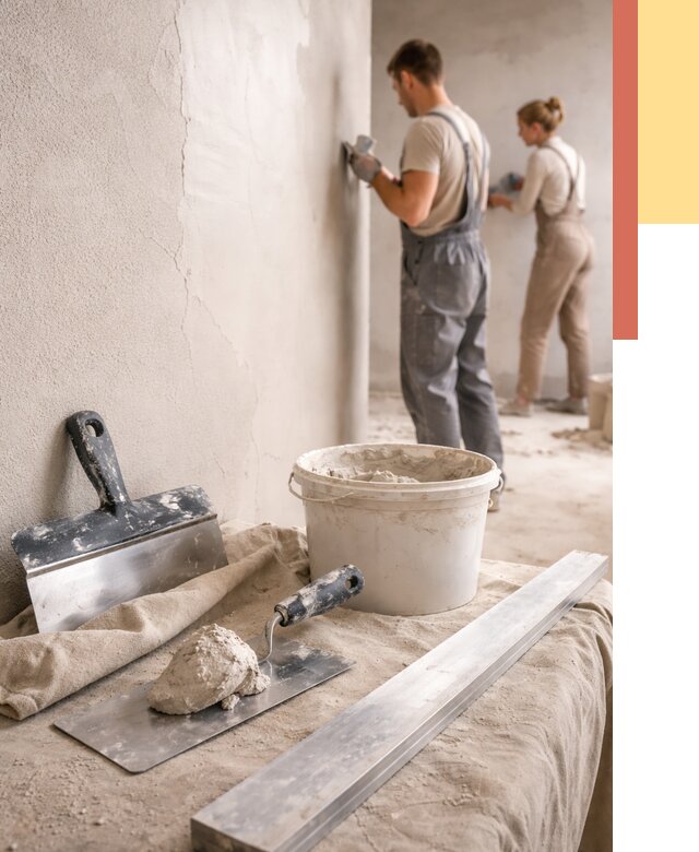 Штукатурка стен гипсовая в Губахе от 4665 руб/м2 — быстро и недорого | ОТДЕЛОЧНИК-Гбх