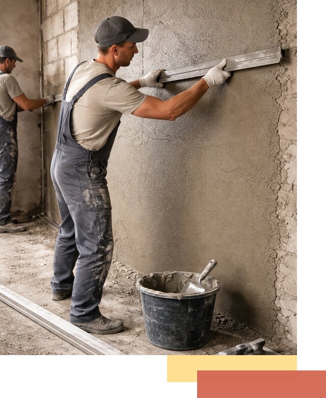 Штукатурка стен цементно-песчаная в Губахе профессионально