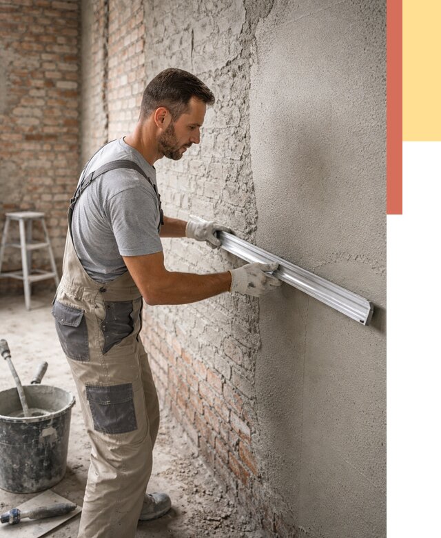 Штукатурка кирпичных стен в Губахе от 4665 руб/м2 — быстро и недорого | ОТДЕЛОЧНИК-Гбх