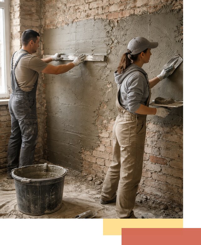 Штукатурка кирпичных стен в Губахе — качественно и надежно