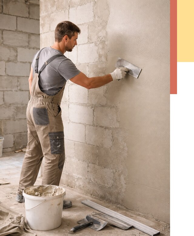 Штукатурка стен из газобетона в Губахе от 2177 руб./м2 — быстро и недорого | ОТДЕЛОЧНИК-Гбх