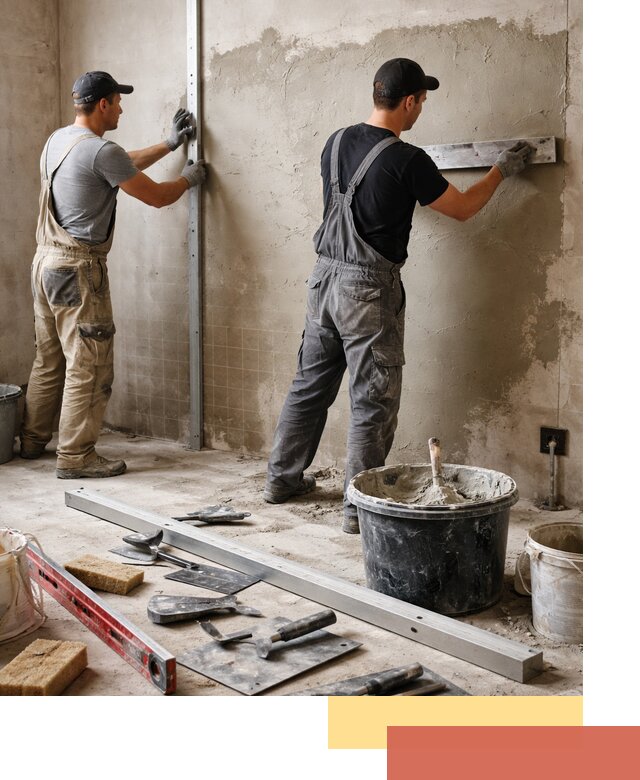 Профессиональная штукатурка стен под плитку в Губахе