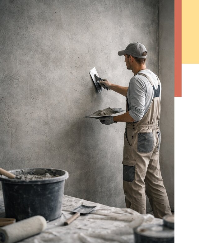 Декоративная штукатурка под бетон в Губахе от 2592 руб./м² — нанесение под ключ | ОТДЕЛОЧНИК-Гбх