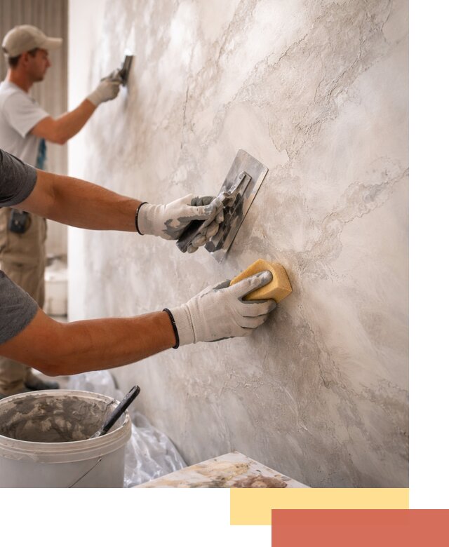 Декоративная штукатурка под мрамор в Губахе для стен и потолков