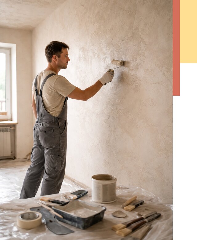 Нанесение лессирующей краски по декоративке в Губахе от 1814 руб. | ОТДЕЛОЧНИК-Гбх