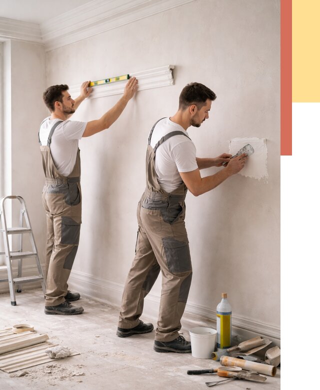 Монтаж лепнины на стены в Губахе от 4665 руб. — недорого, быстро | ОТДЕЛОЧНИК-Гбх