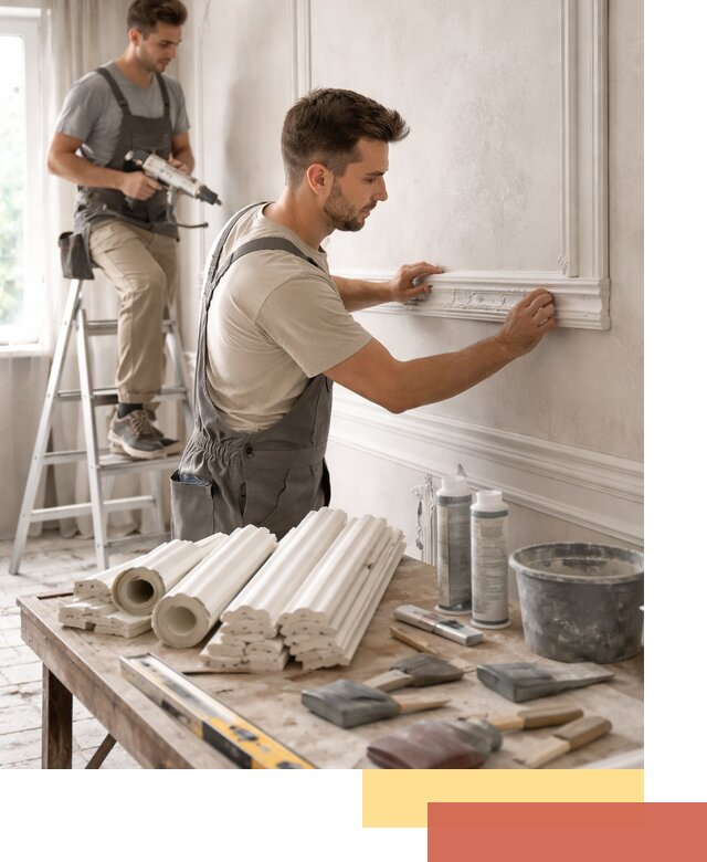 Монтаж лепнины на стены в Губахе профессионально и качественно