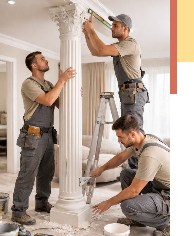 Установка декоративных колонн в Губахе от 12439 руб. под ключ | ОТДЕЛОЧНИК-Гбх