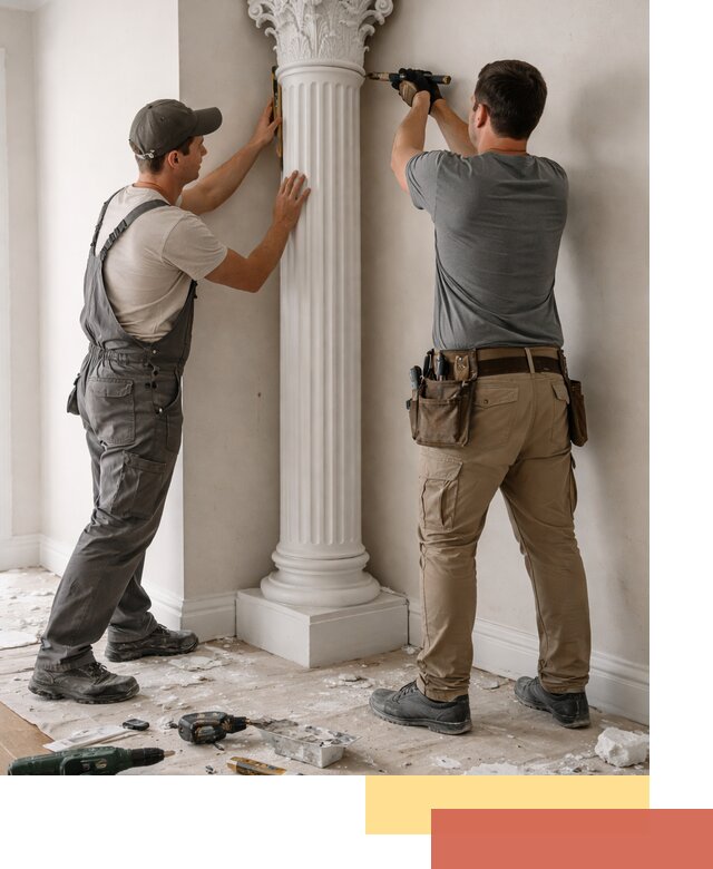 Установка декоративных колонн в Губахе под ключ