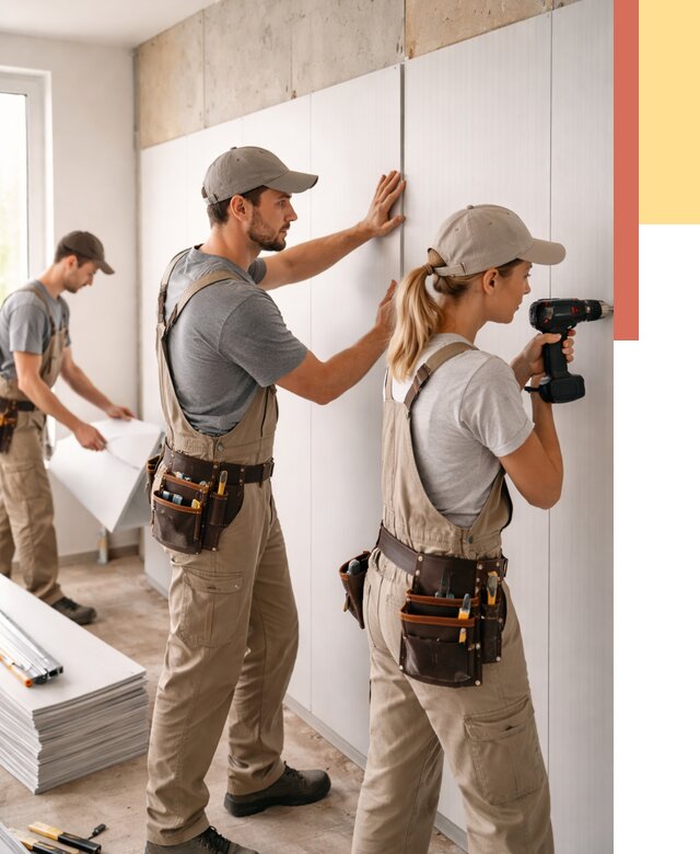 Монтаж ПВХ панелей на стены в Губахе от 466 руб/м2 — быстро и недорого | ОТДЕЛОЧНИК-Гбх