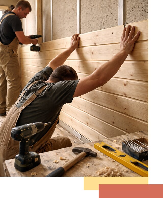 Монтаж деревянной вагонки на стены в Губахе быстро и качественно