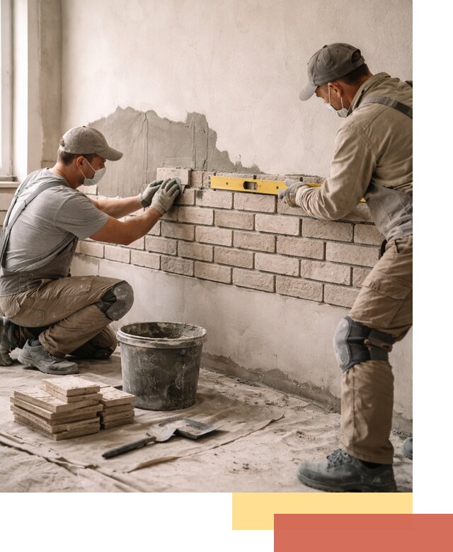 Монтаж декоративного кирпича профессионально в Губахе