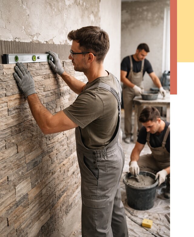 Монтаж искусственного камня в Губахе от 4665 руб. под ключ | ОТДЕЛОЧНИК-Гбх