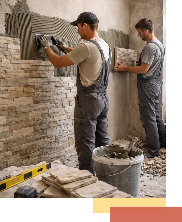 Монтаж искусственного камня в Губахе — облицовка стен и фасадов