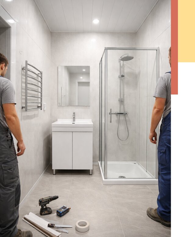 Отделка ванной комнаты панелями ПВХ в Губахе от 4665 руб. за м2 | ОТДЕЛОЧНИК-Гбх