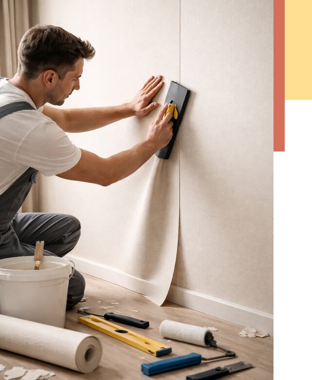 Поклейка виниловых обоев в Губахе от 4665 руб. | Быстро и недорого — ОТДЕЛОЧНИК-Гбх