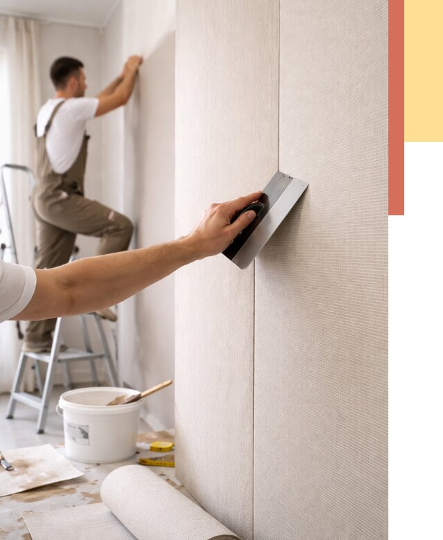 Поклейка текстильных обоев в Губахе от 4665 руб. под ключ | ОТДЕЛОЧНИК-Гбх