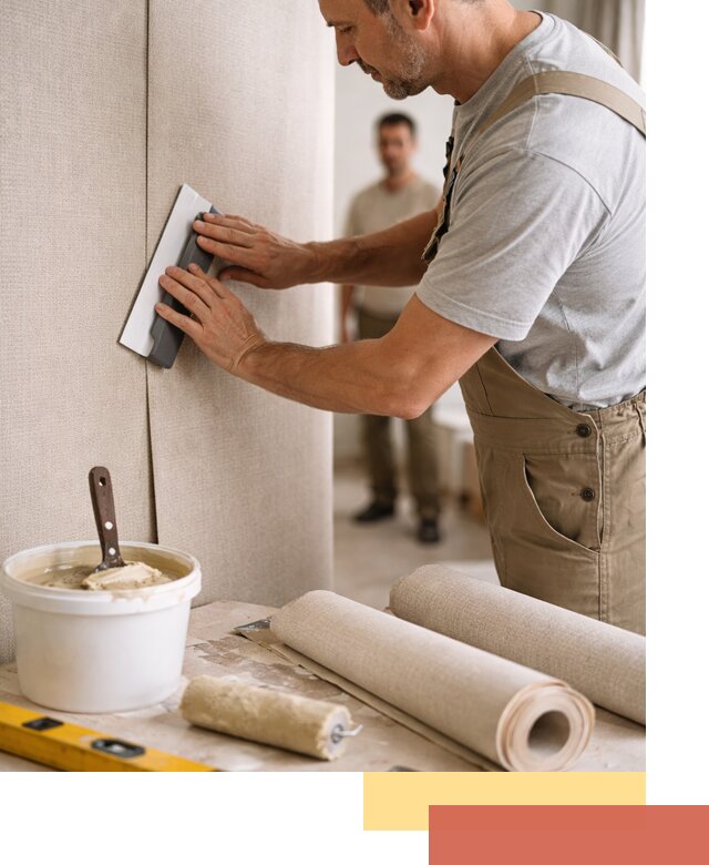 Поклейка текстильных обоев в Губахе профессионально и аккуратно