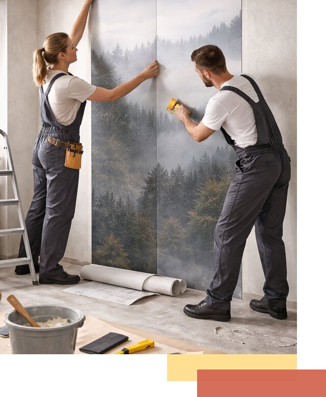 Поклейка фотообоев профессионально в Губахе под ключ