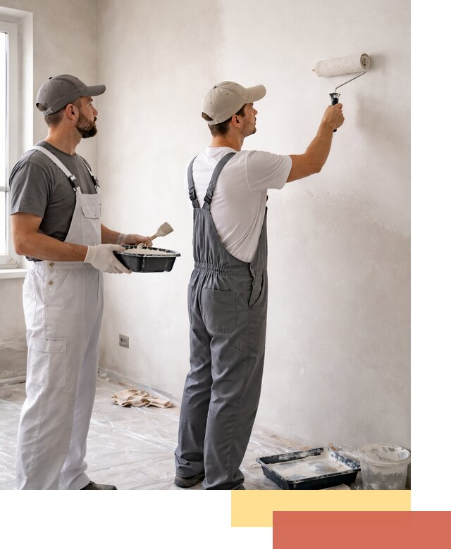 Покраска стен водоэмульсионной краской в Губахе