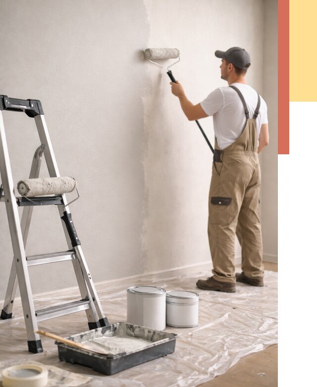 Покраска стен латексной краской в Губахе от 4665 руб. за м2 | ОТДЕЛОЧНИК-Гбх