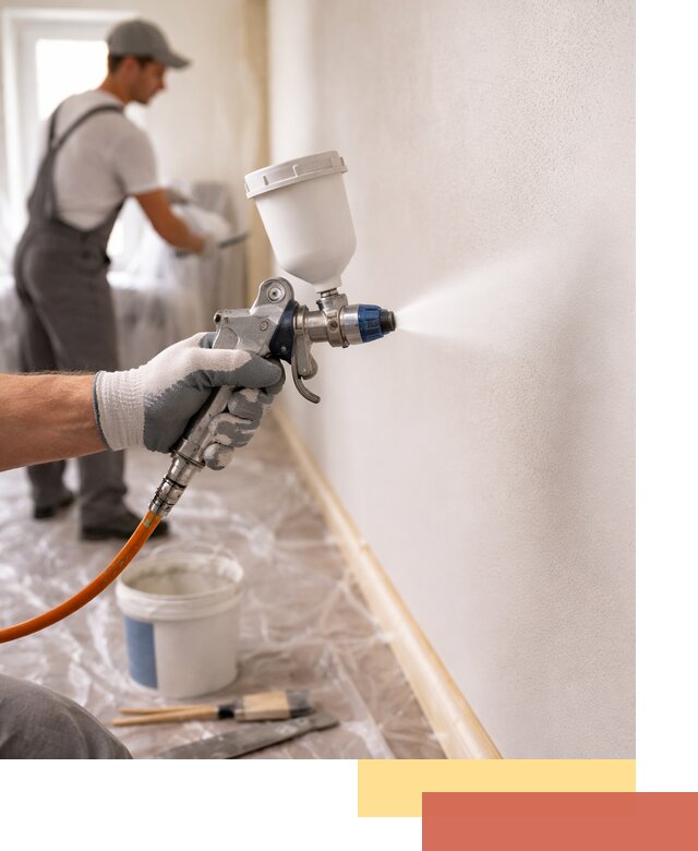 Покраска стен краскопультом в Губахе быстро и качественно