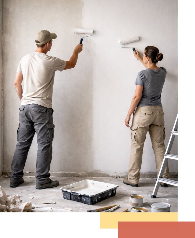 Окраска стен по стеклохолсту в Губахе качественно и долговечно