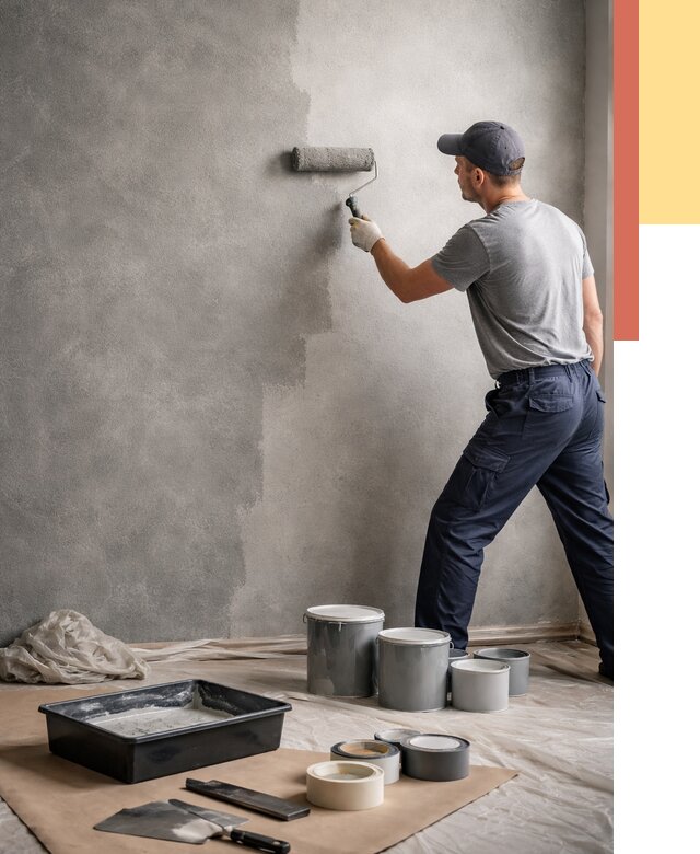 Покраска стен под бетон в Губахе от 674 руб. за м2 — быстро и недорого | ОТДЕЛОЧНИК-Гбх