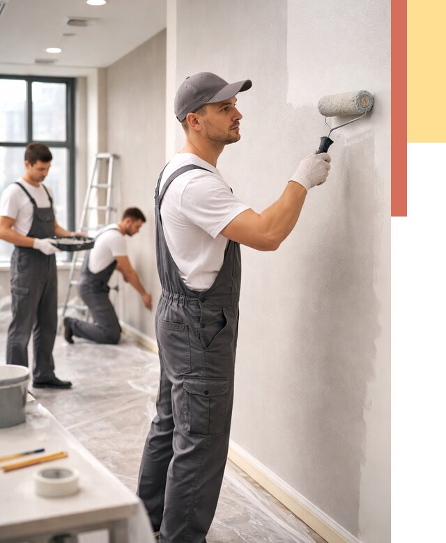 Покраска стен в офисе в Губахе от 8811 руб. — быстро и недорого | ОТДЕЛОЧНИК-Гбх