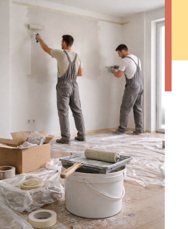 Покраска стен в квартире в Губахе от 2592 руб/м2 — быстро и недорого | ОТДЕЛОЧНИК-Гбх