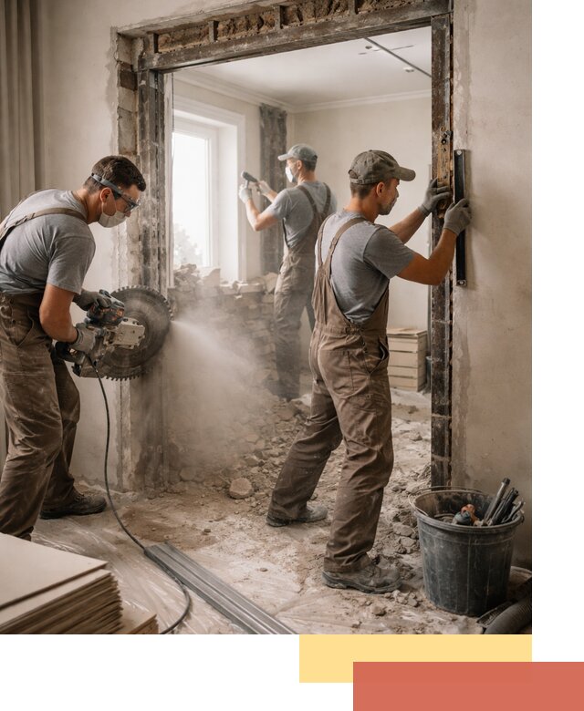 Расширение дверного проема под установку новой двери в Губахе