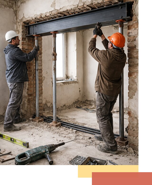 Усиление проема в стене в Губахе для расширения и безопасности