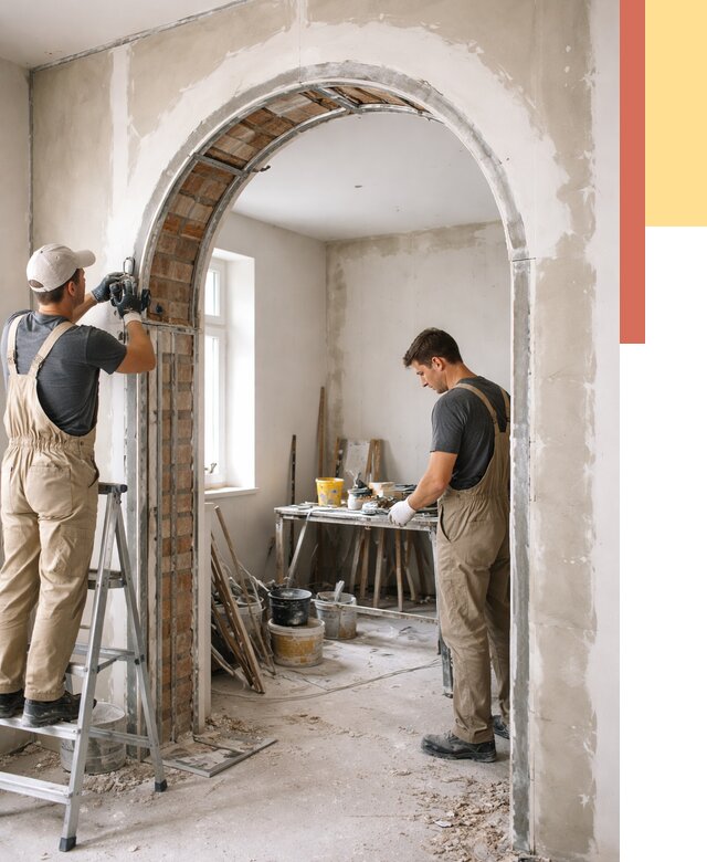 Устройство арочного проема в Губахе от 9848 руб. под ключ — быстро и недорого | ОТДЕЛОЧНИК-Гбх